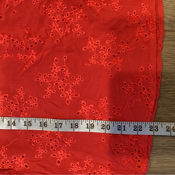 Red Eyelet Lace Top - Picture 15 of 15